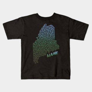 Maine State Outline Maze & Labyrinth Kids T-Shirt